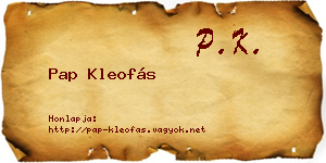 Pap Kleofás névjegykártya