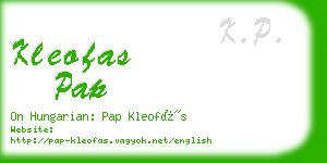 kleofas pap business card
